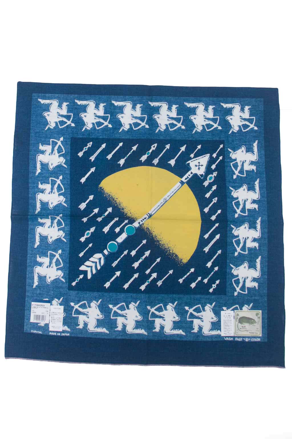 Bluebuttonshop Kapital Kapital Indigo Dye Selvedge Bandana Moon Bow And Arrow Ek 564 Bluebuttonshop Kapital Kapital Indigo Dye Selvedge Bandana Moon Bow And Arrow Ek 564