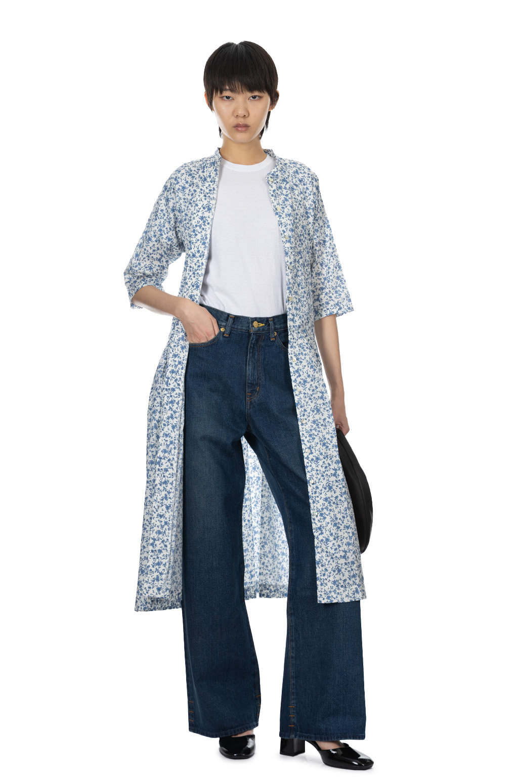 A+koloni - Cotton Broad Front Open Dress - Off White