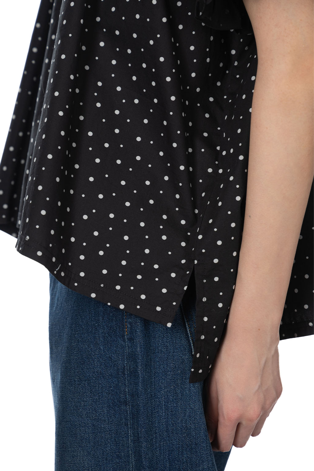 A+koloni - Cotton Broad Print Top - Black