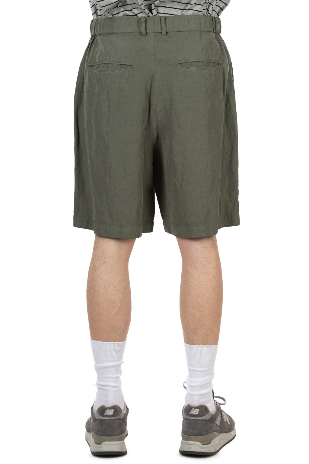 ATON - Loose Fit Shorts - Cotton Linen Voile - Khaki