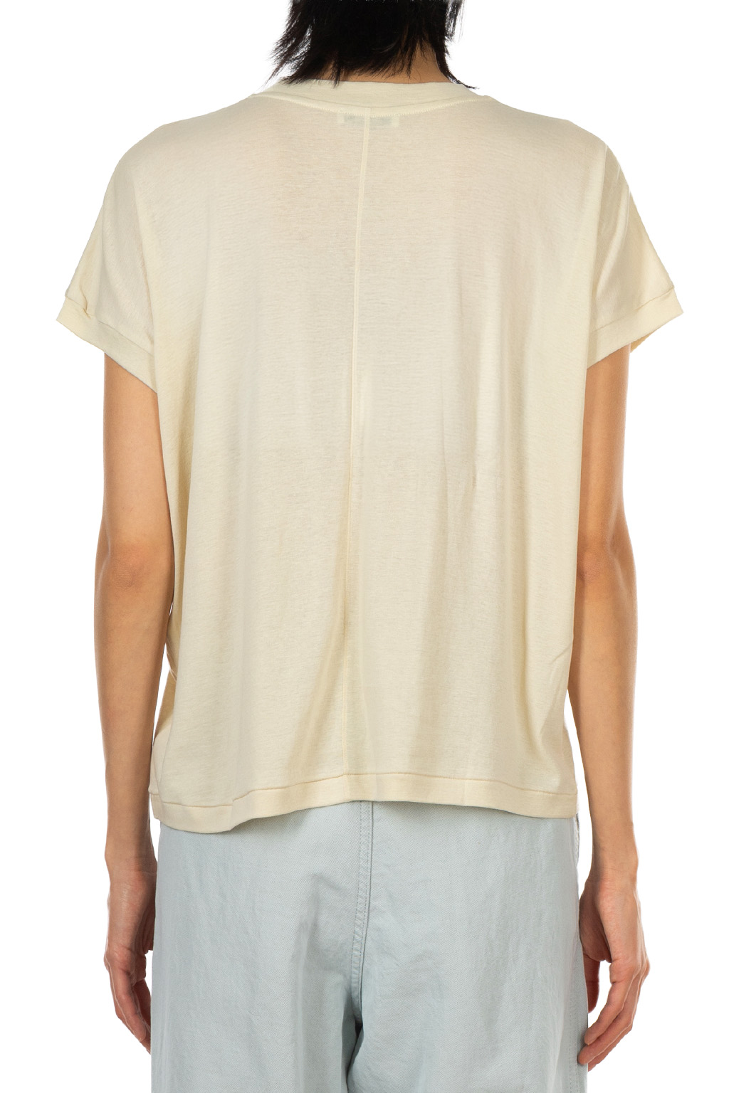 ATON - Oversized T-Shirt - Cotton Linen Fraise - Beige