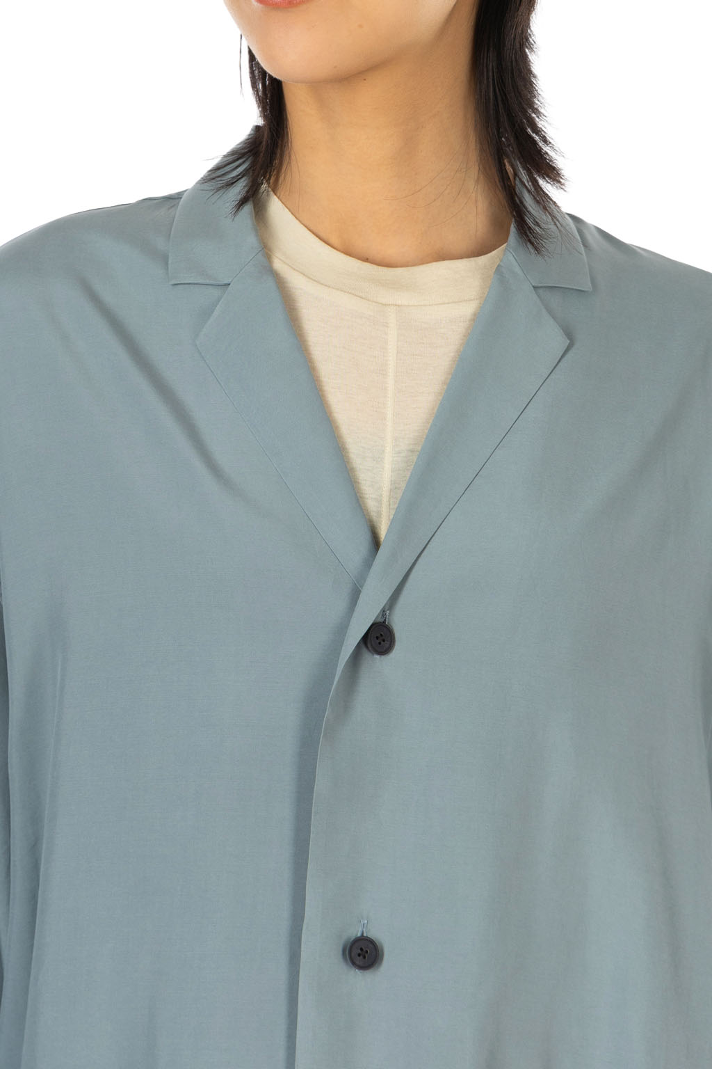 ATON - Shirts Jacket - Silk Suede - Sax