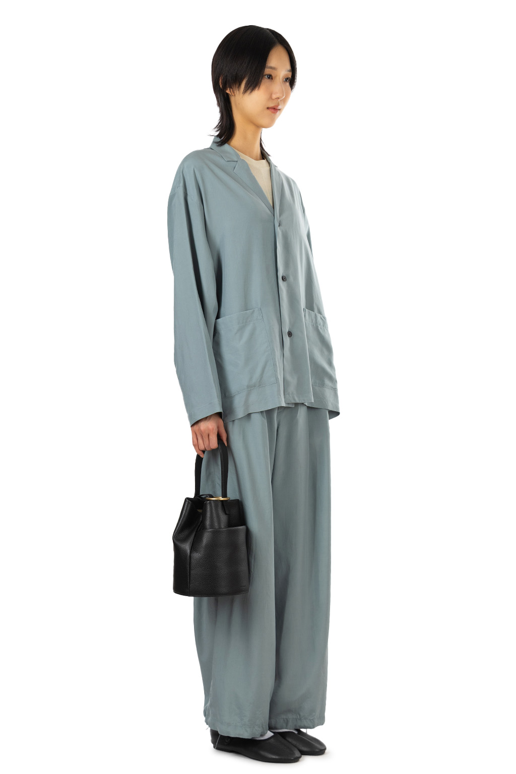 ATON - Shirts Jacket - Silk Suede - Sax