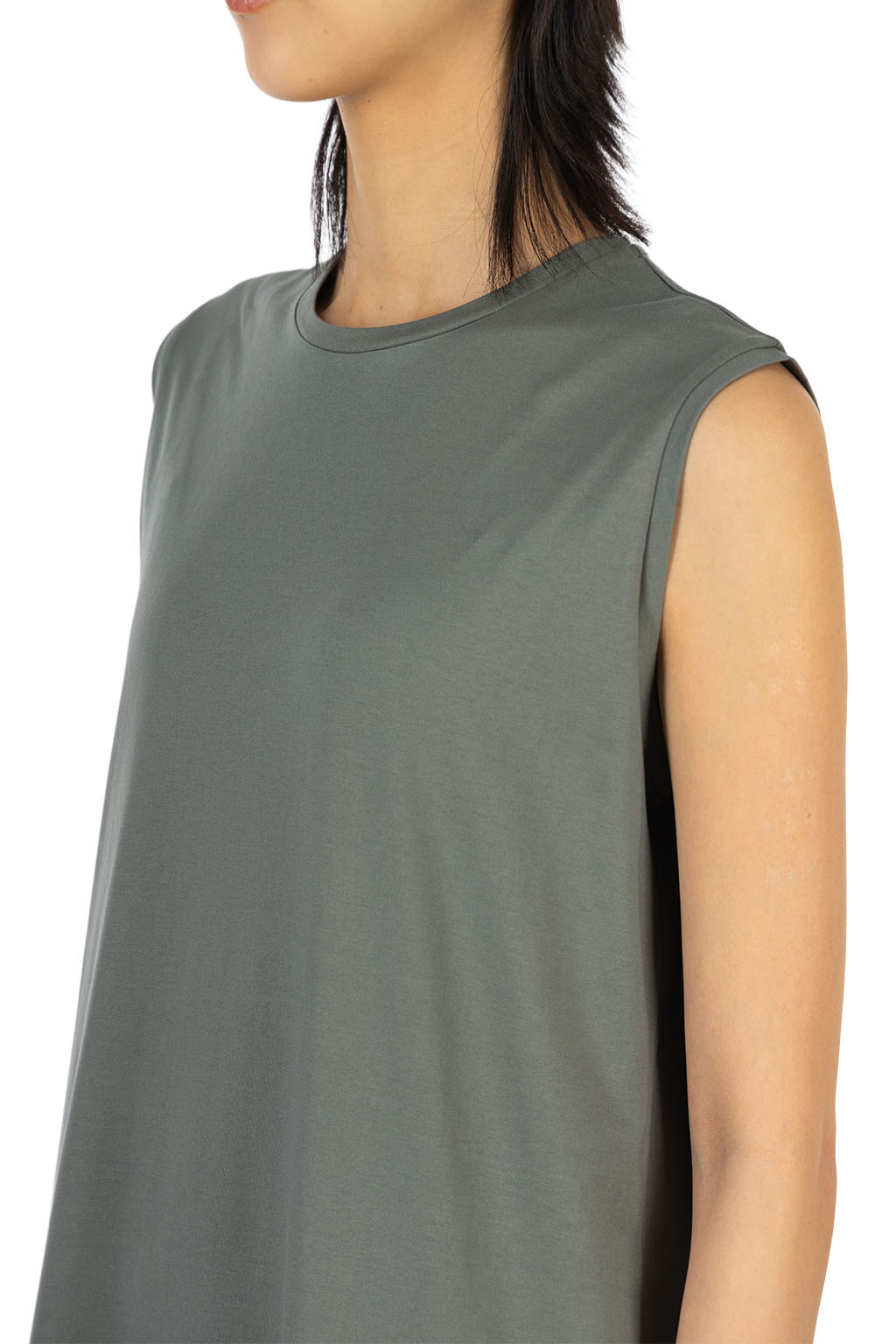 ATON - Tank Top Dress - Suvin 60-2 - Khaki