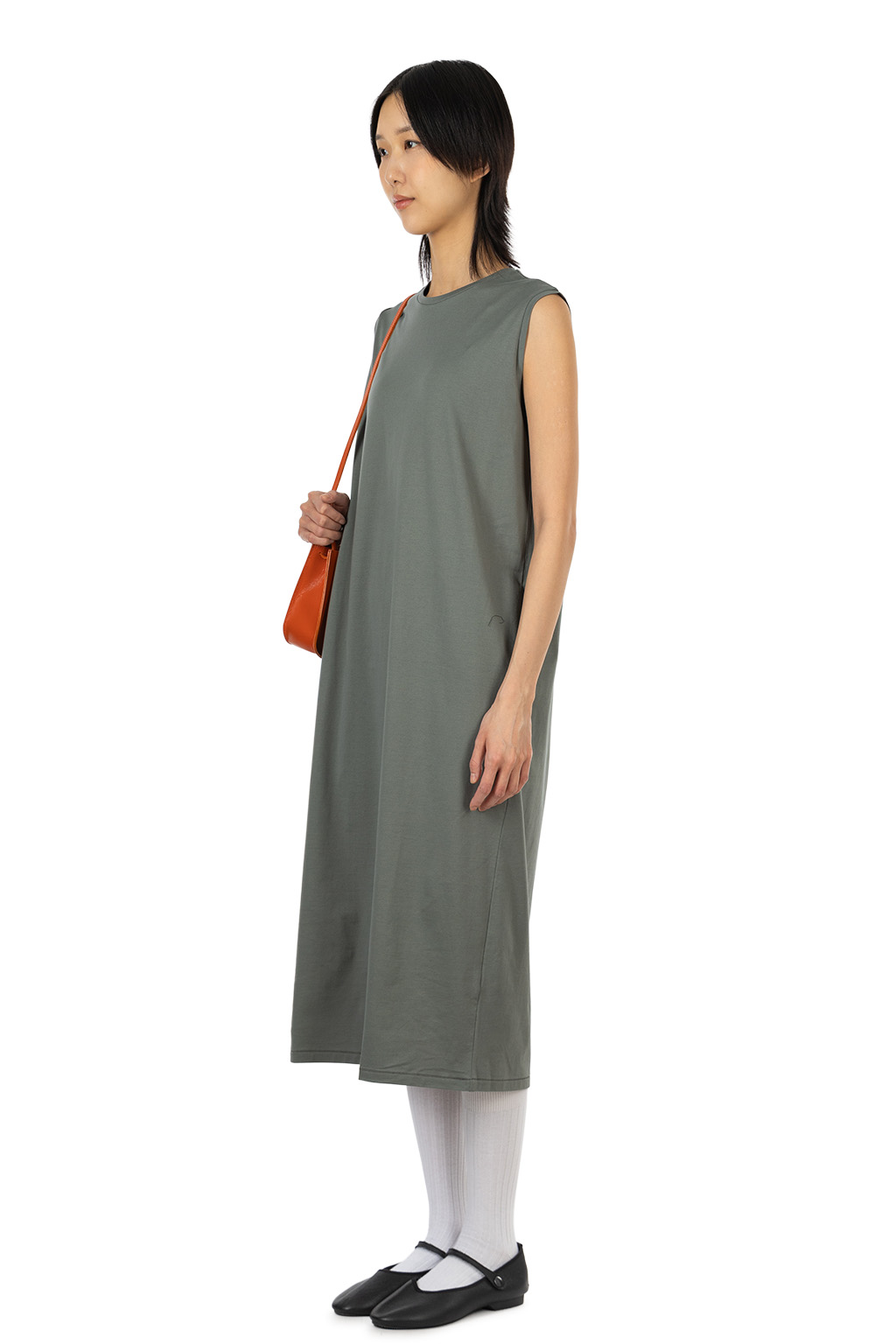 ATON - Tank Top Dress - Suvin 60-2 - Khaki