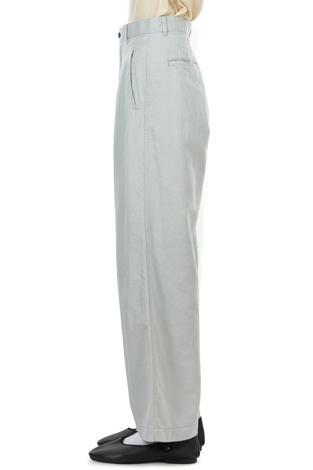 ATON - Work Pants - Cotton Linen Katsuragi - Dull Sax