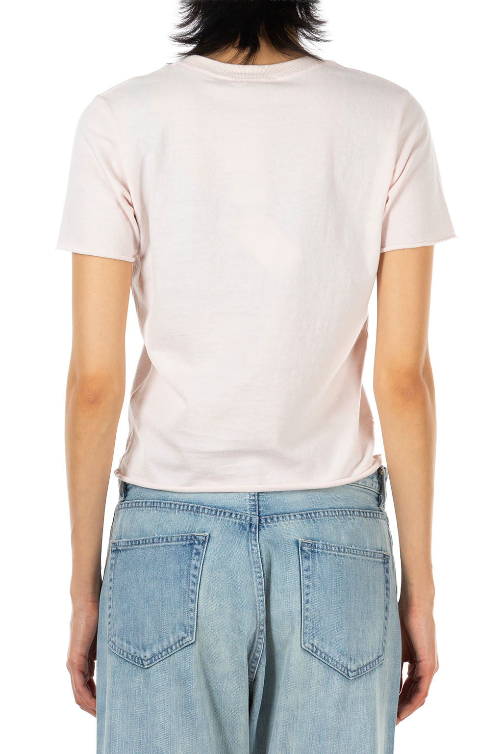 AURALEE - Brushed Organic Cotton Jersey Tee - Pale Pink
