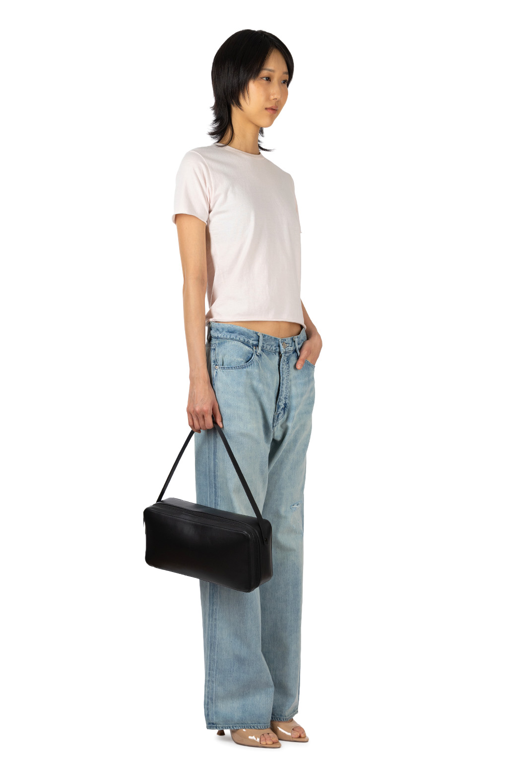 AURALEE - Brushed Organic Cotton Jersey Tee - Pale Pink
