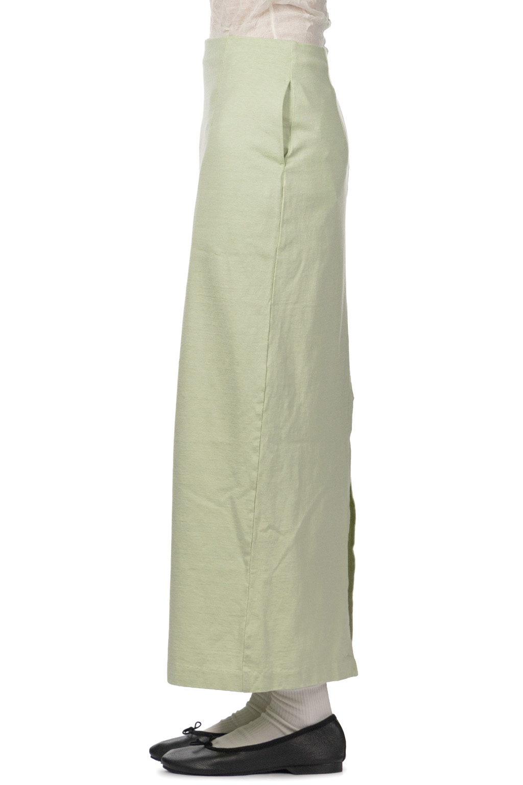 AURALEE - Cotton Slub Rayon Plaiting Skirt - Pistachio