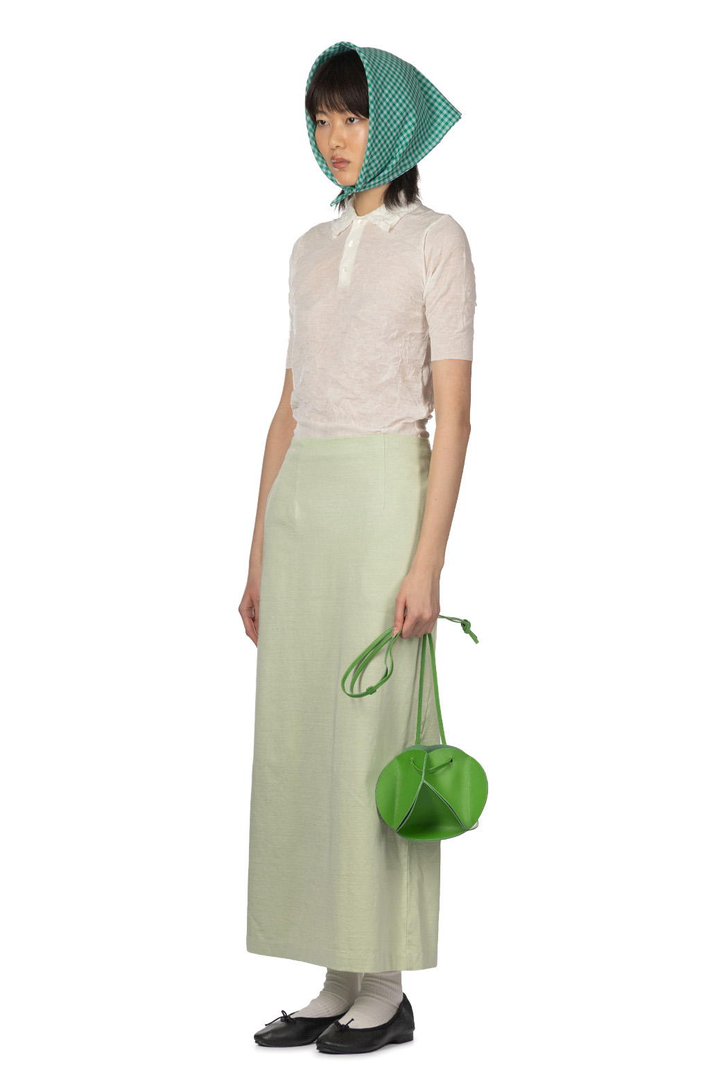 AURALEE - Cotton Slub Rayon Plaiting Skirt - Pistachio