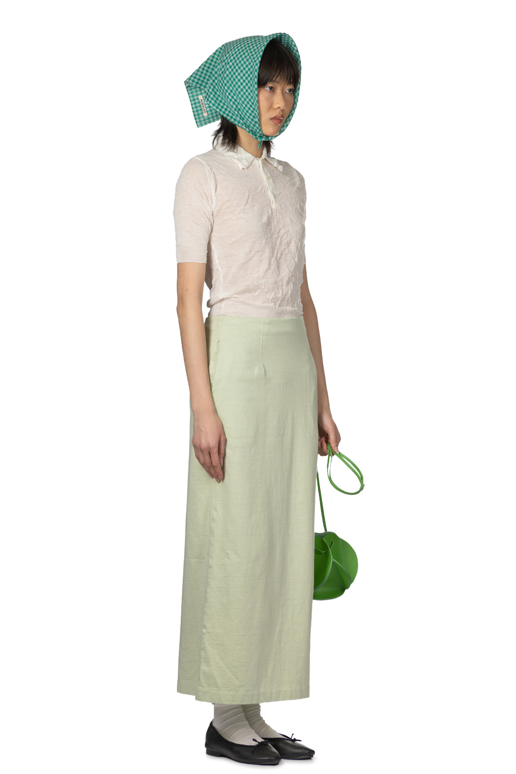 AURALEE - Cotton Slub Rayon Plaiting Skirt - Pistachio