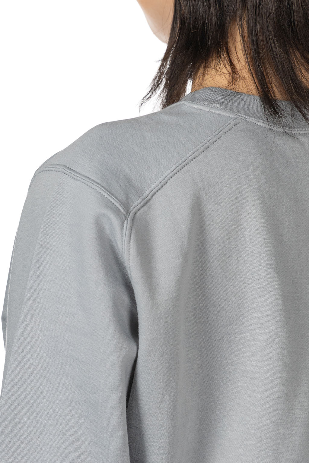 AURALEE - Elastic High-Gauge Sweat Half-Sleeve Pullover - Ash Grey 