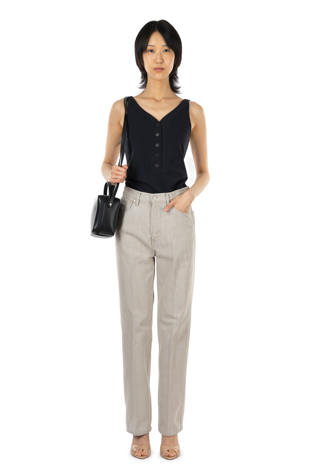 AURALEE | Faded Hard Twist Brown Denim 5P Pants - Light Gray