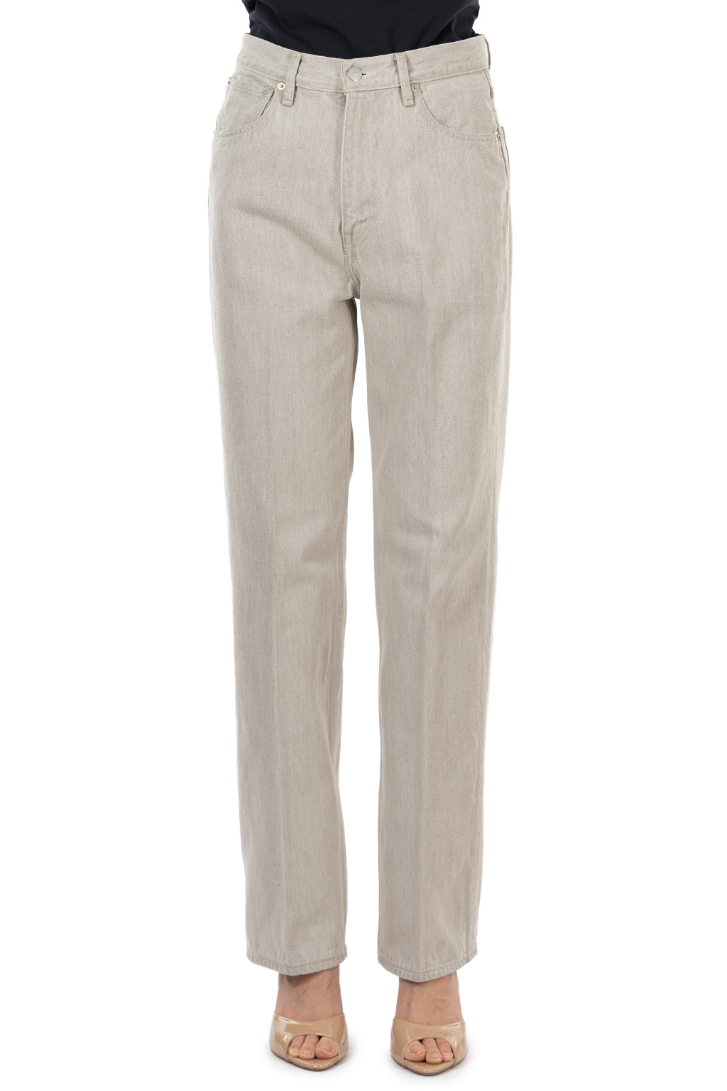 AURALEE | Faded Hard Twist Brown Denim 5P Pants - Light Gray