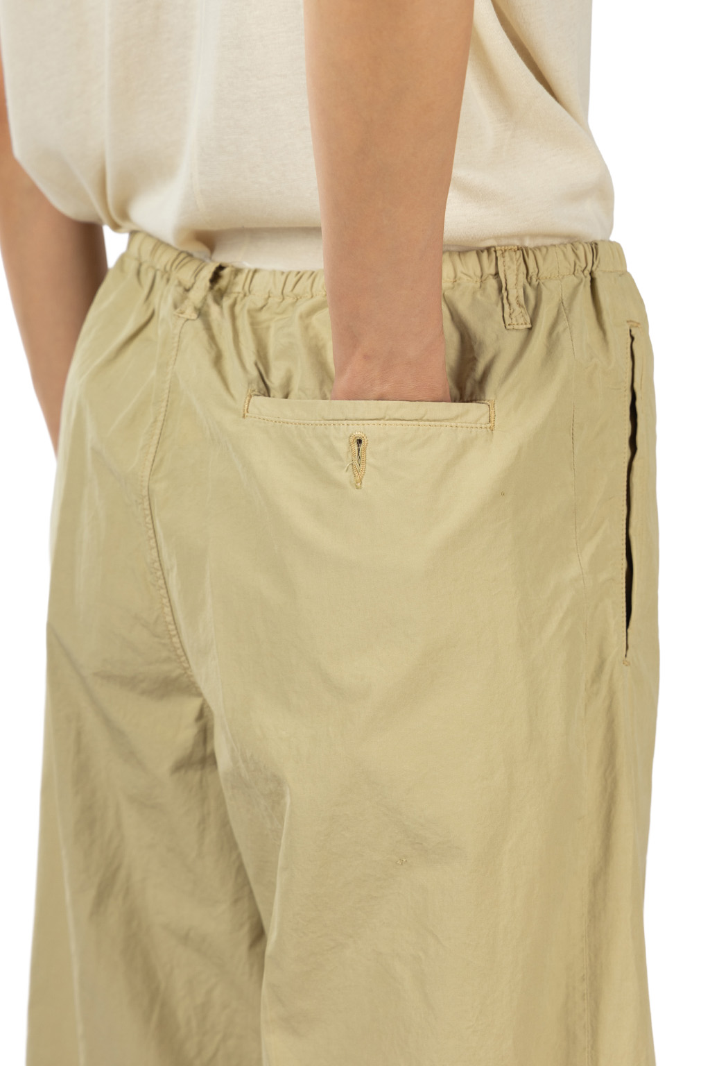 AURALEE - Garment-Dyed Finx Shuttle Weather Drawstring Pants - Khaki Beige
