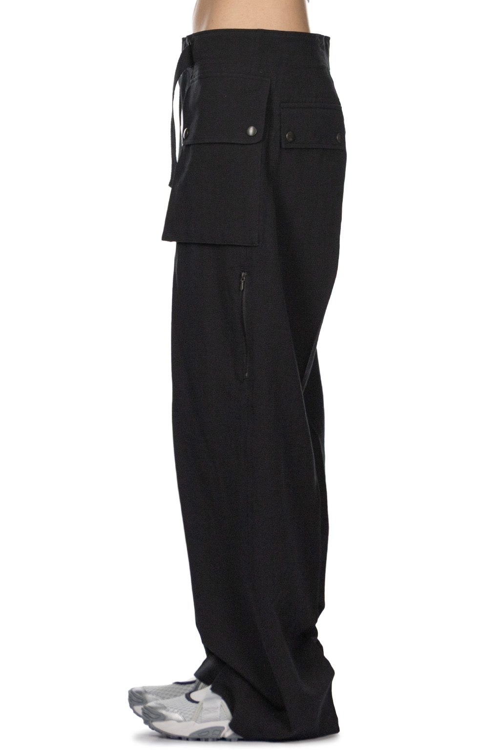 AURALEE - Light Cotton Wool Viyella Cargo Pants - Black