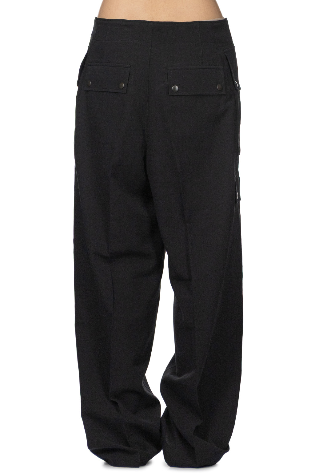 AURALEE - Light Cotton Wool Viyella Cargo Pants - Black