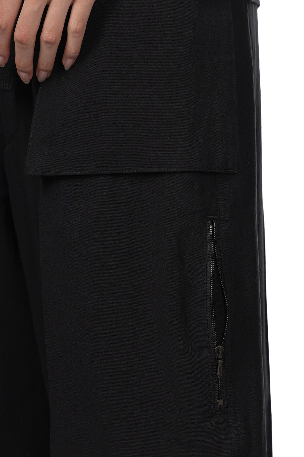 AURALEE - Light Cotton Wool Viyella Cargo Pants - Black