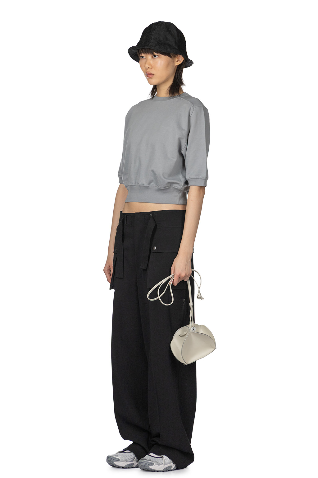 AURALEE - Light Cotton Wool Viyella Cargo Pants - Black
