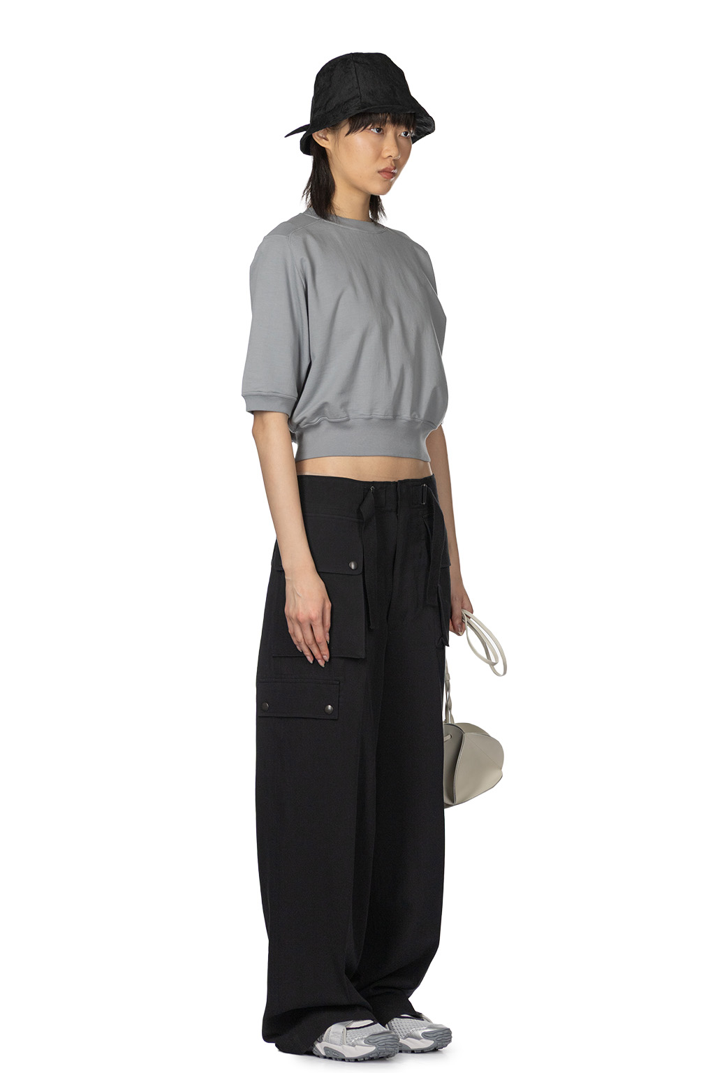 AURALEE - Light Cotton Wool Viyella Cargo Pants - Black