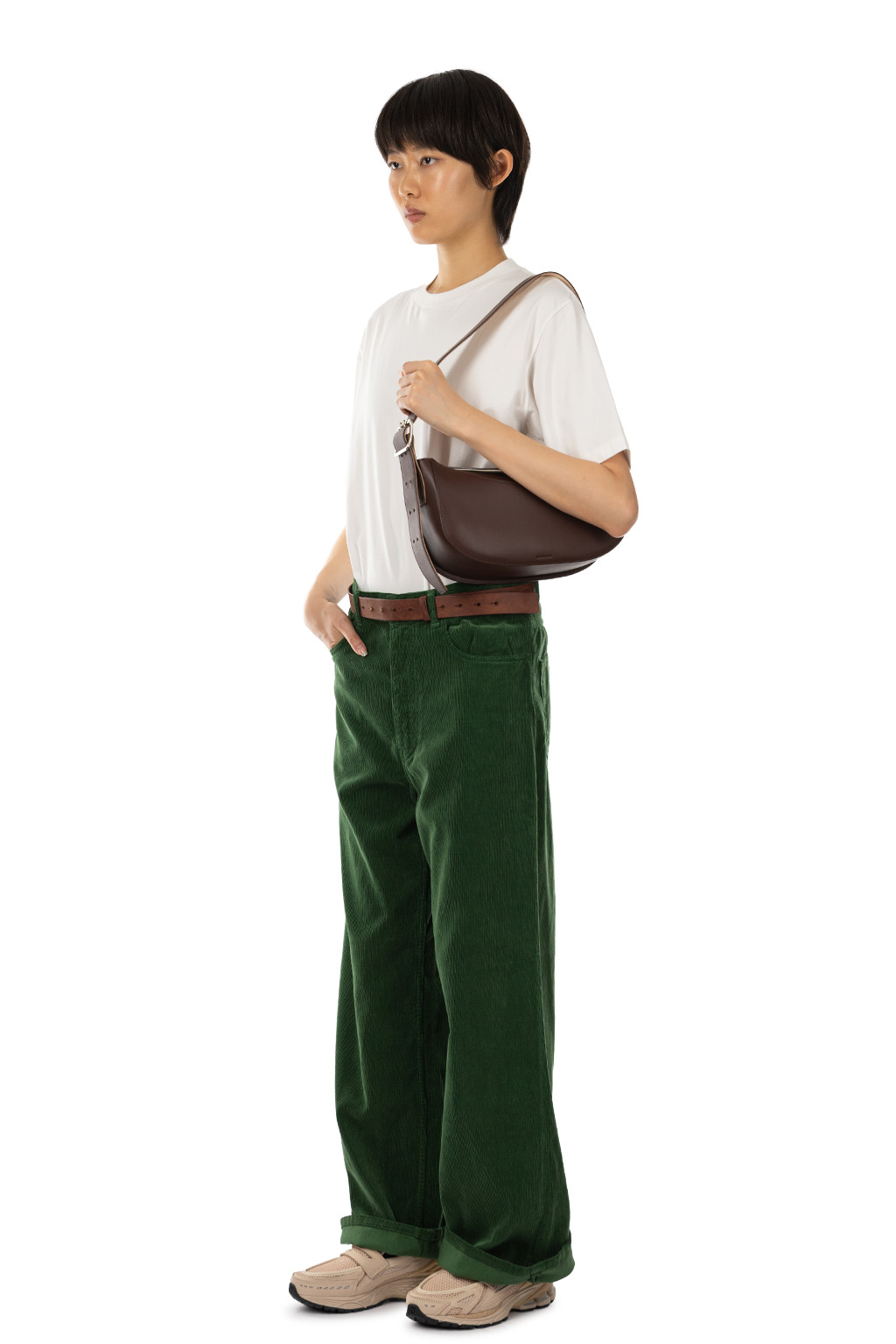 AURALEE - Pigment Dyed Finx Corduroy Wide 5P Pants - Forest Green