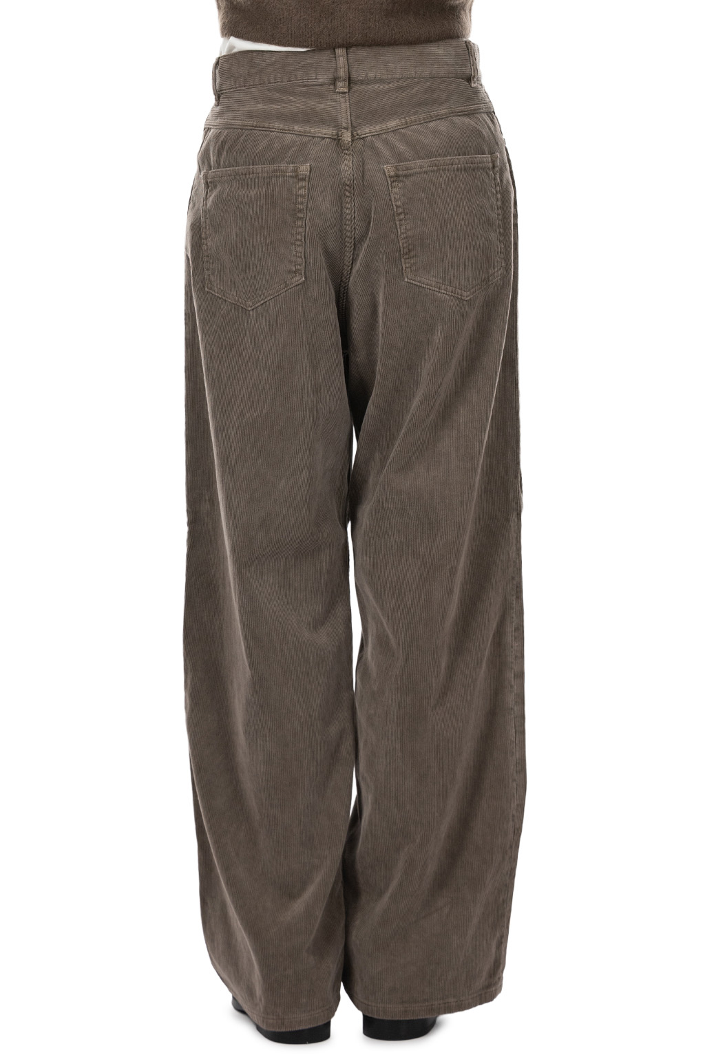 AURALEE - Pigment Dyed Finx Corduroy Wide 5P Pants - Olive Brown