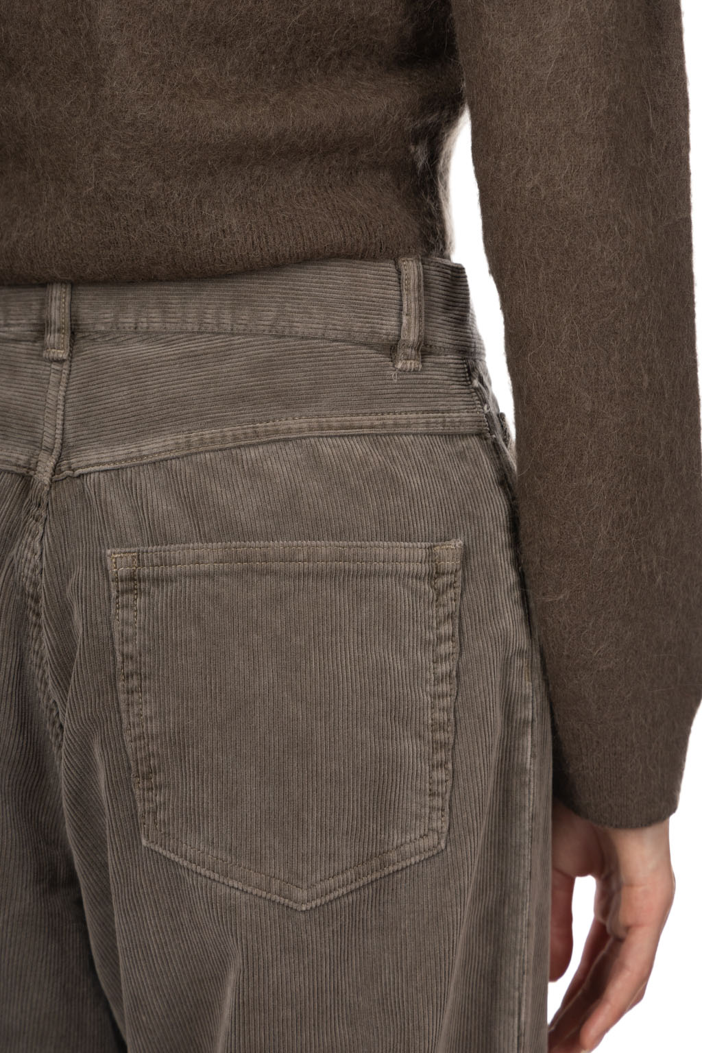 AURALEE - Pigment Dyed Finx Corduroy Wide 5P Pants - Olive Brown