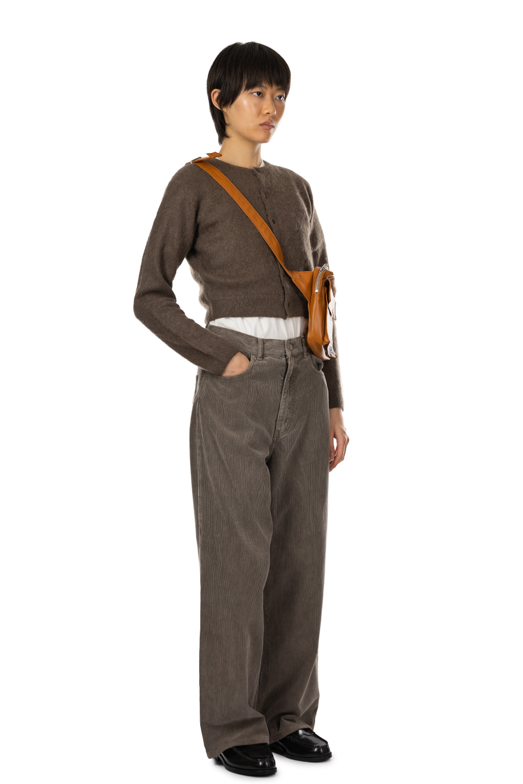 AURALEE - Pigment Dyed Finx Corduroy Wide 5P Pants - Olive Brown