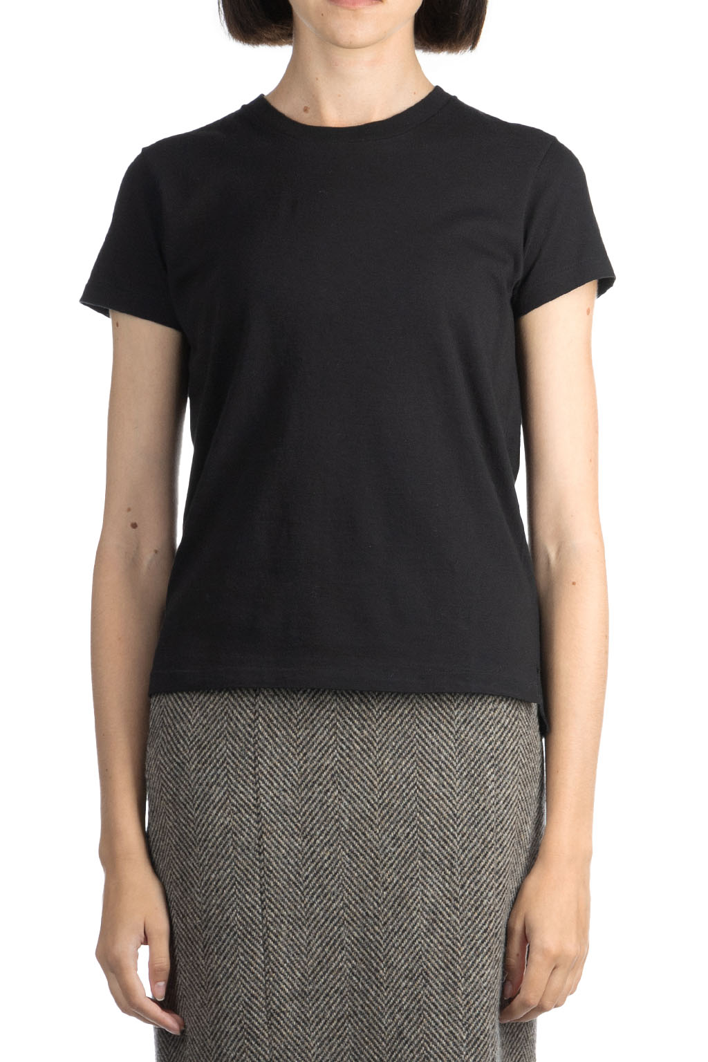 AURALEE - SEAMLESS CREW NECK TEE-Black