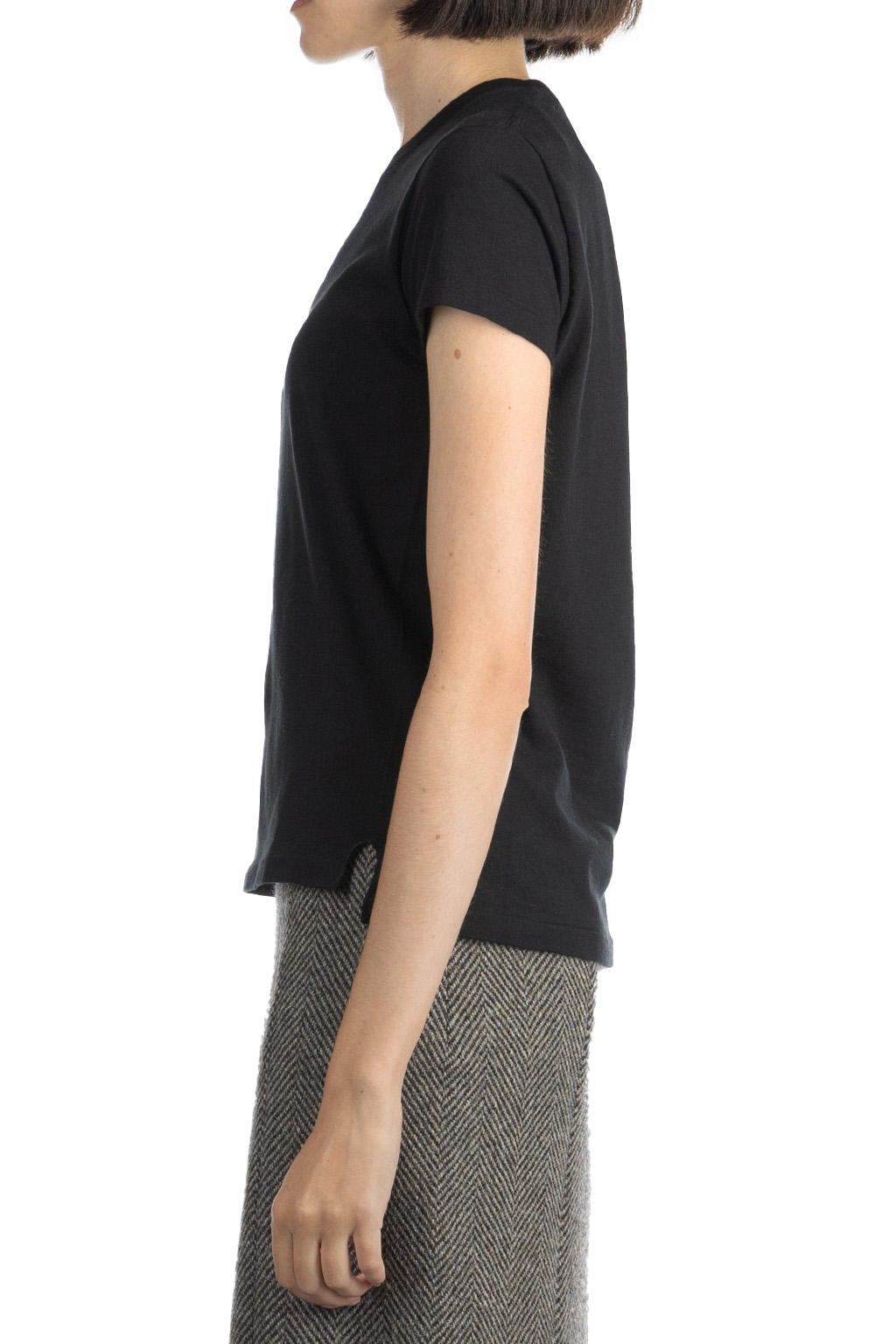 AURALEE - SEAMLESS CREW NECK TEE-Black