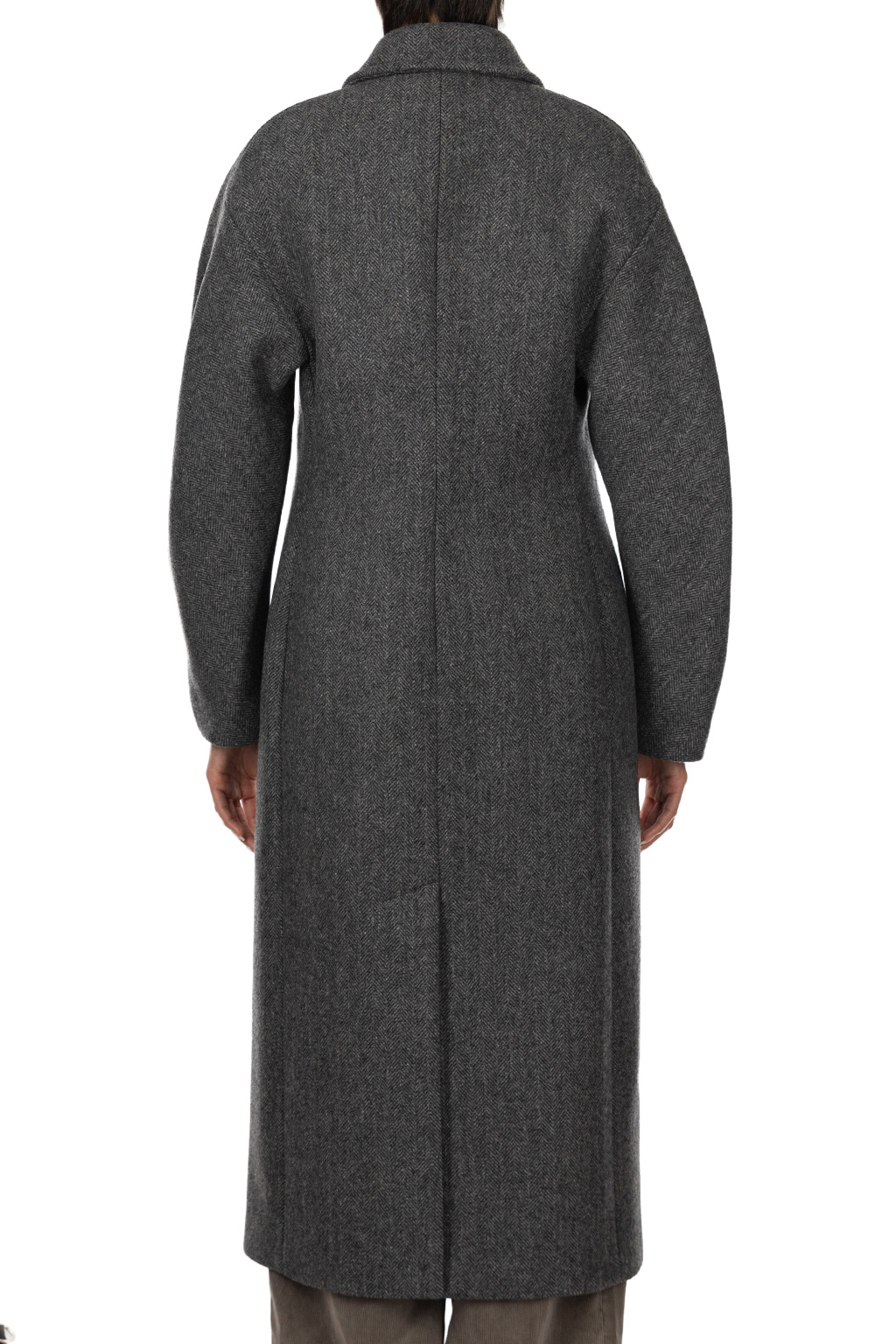 AURALEE - Shetland Wool Double Cloth Coat - Gray Herringbone