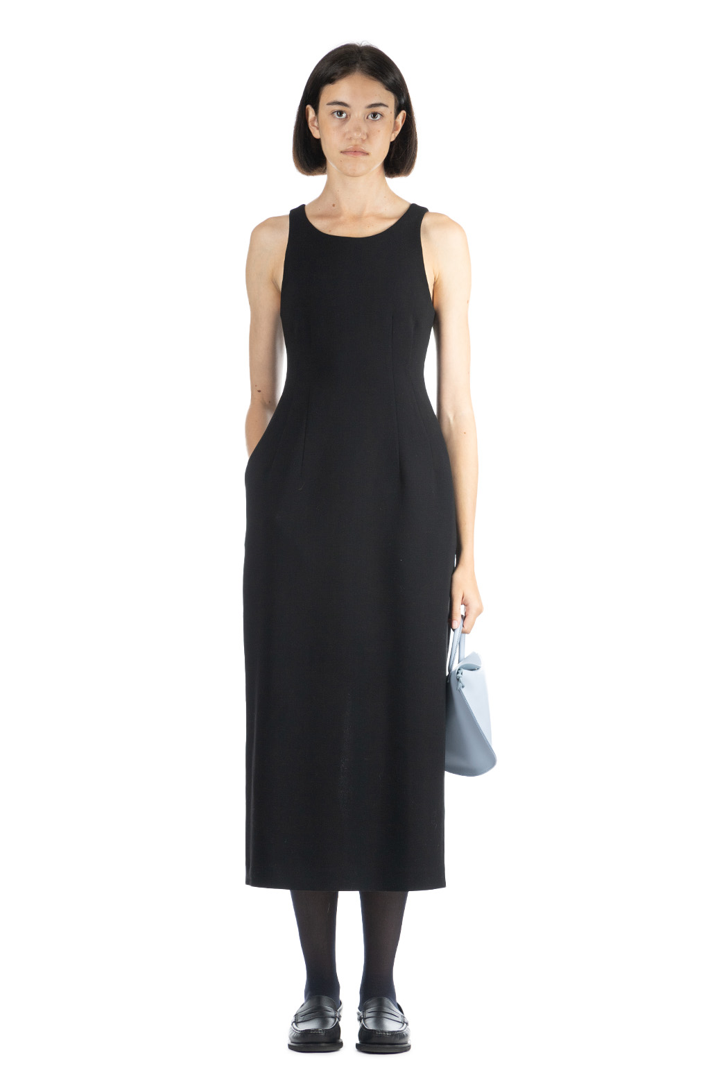 AURALEE | TENSE WOOL DOUBLE CLOTH DRESS-Black | Women | Blue