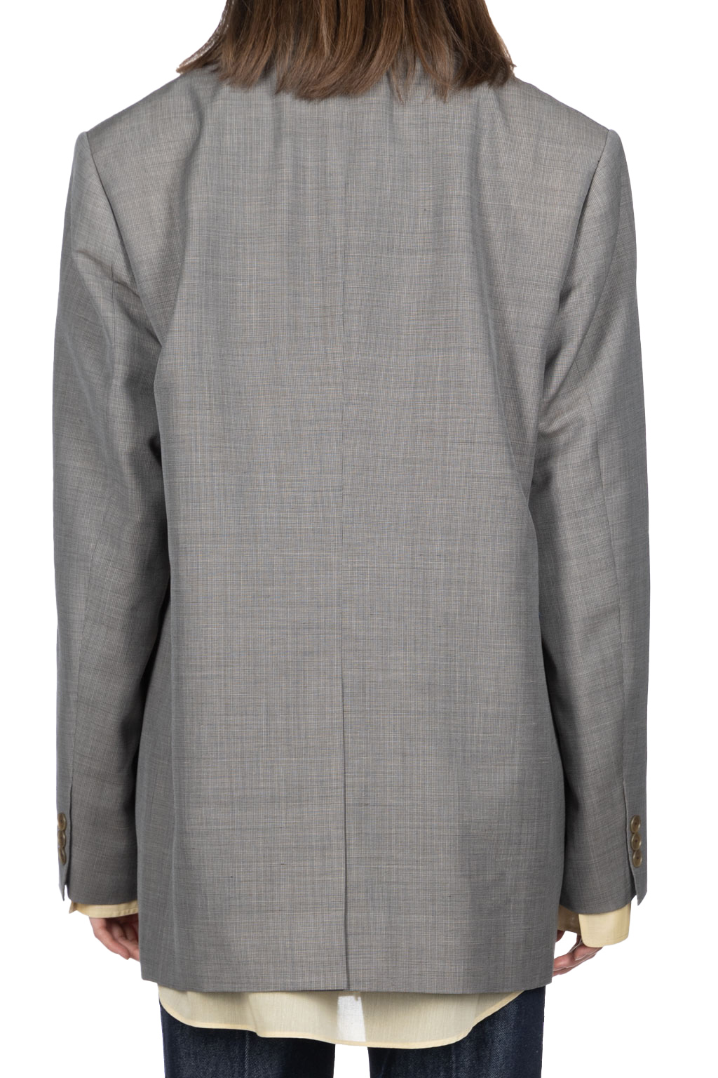 AURALEE - TROPICAL WOOL KID MOHAIR JACKET- Grey Check