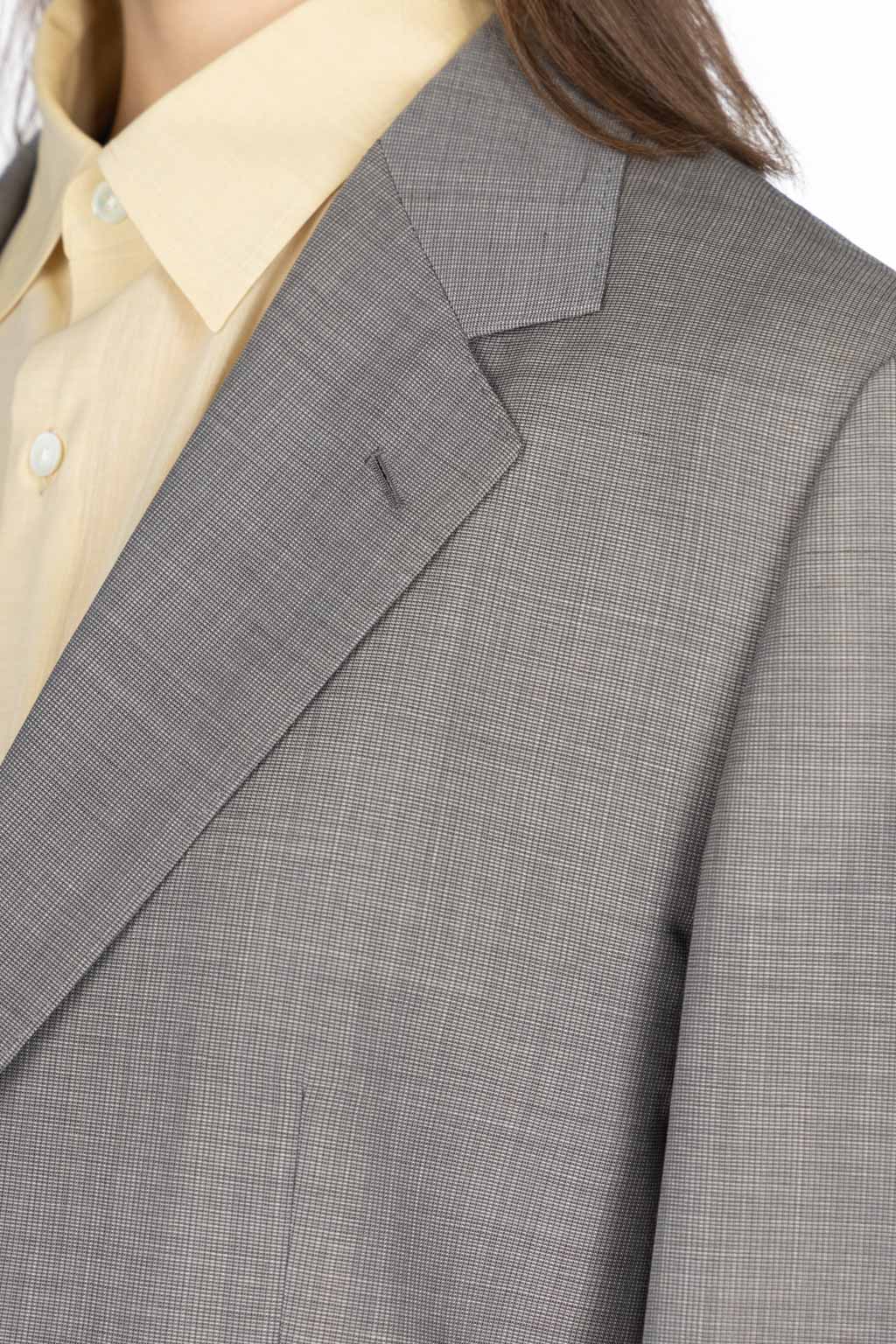 AURALEE - TROPICAL WOOL KID MOHAIR JACKET- Grey Check
