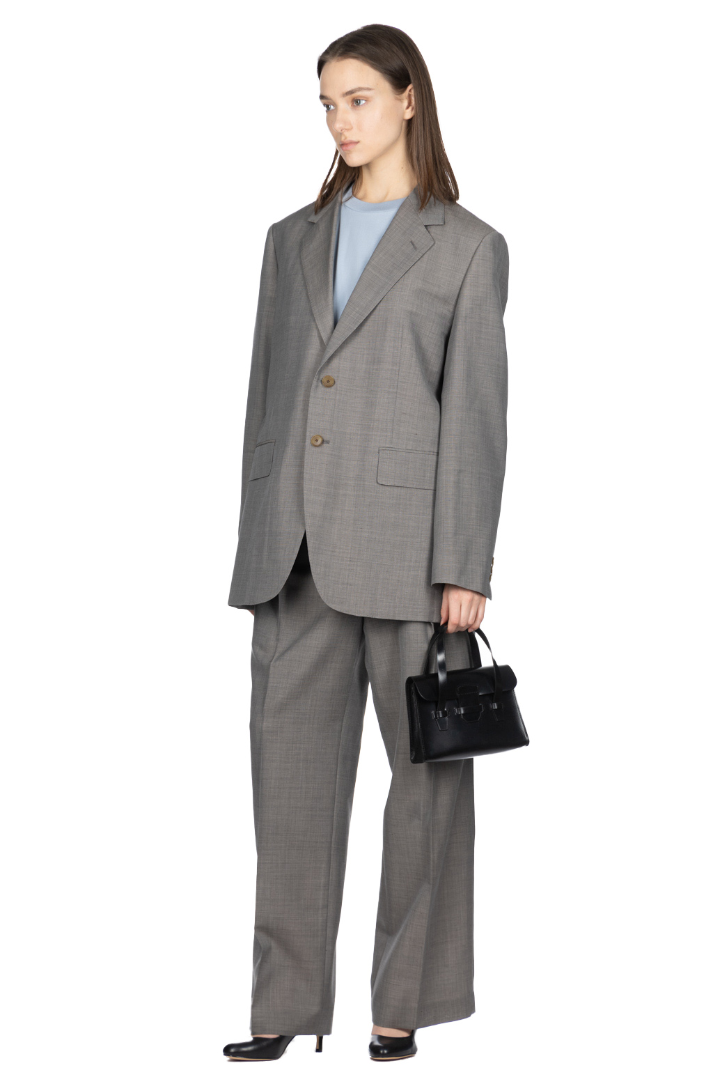 AURALEE - TROPICAL WOOL KID MOHAIR JACKET- Grey Check