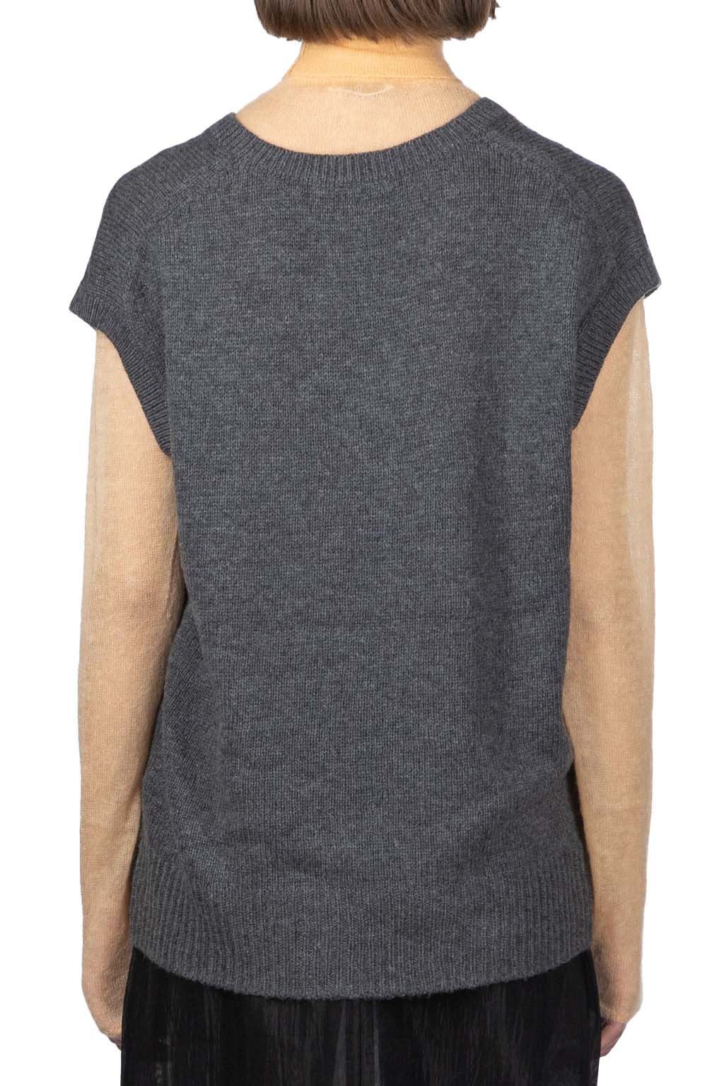 AURALEE - Wool Cahsmere Silk Knit Vest - Grey