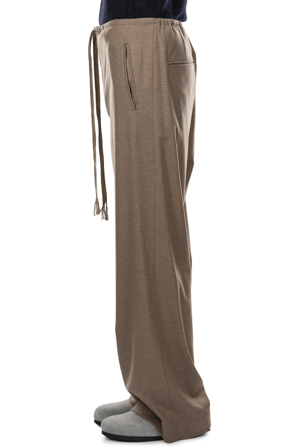 AURALEE - Wool Fulling Flannel Drawstring Pants - Top Brown