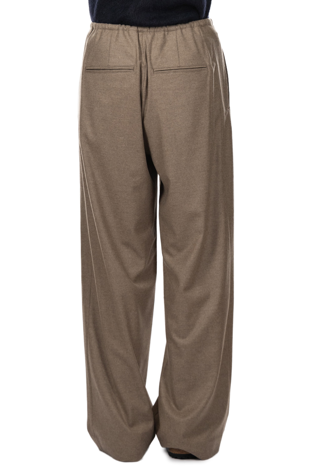 AURALEE - Wool Fulling Flannel Drawstring Pants - Top Brown