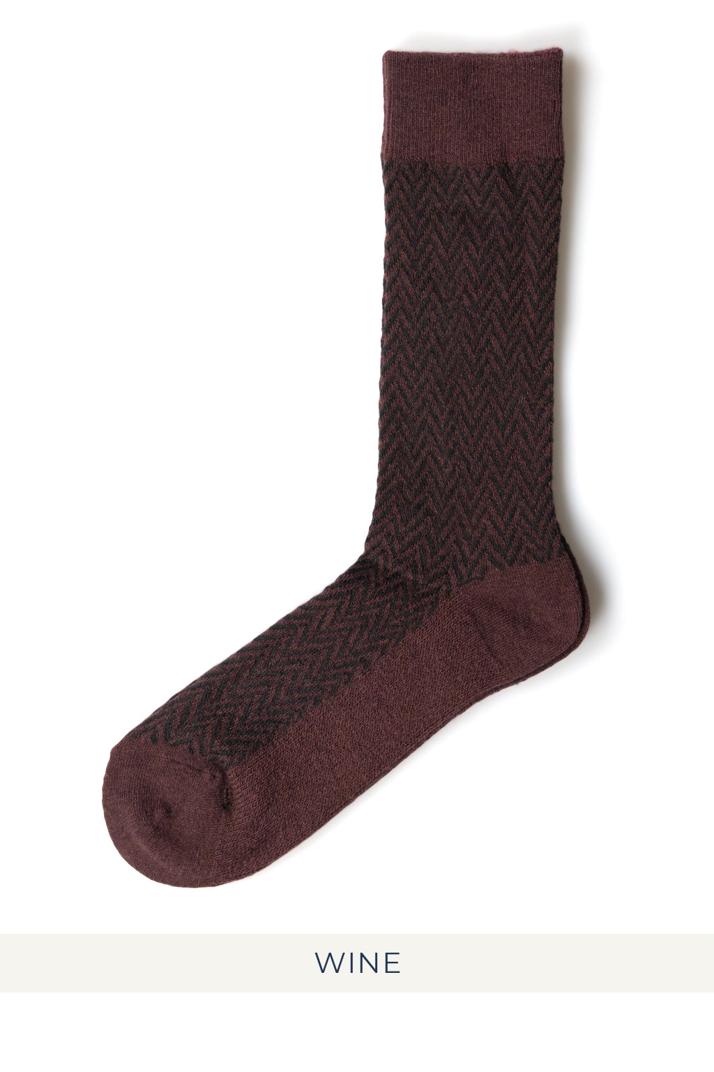 Anonymous Ism - Wool Herringbone Crew Socks - 4 Color Choices