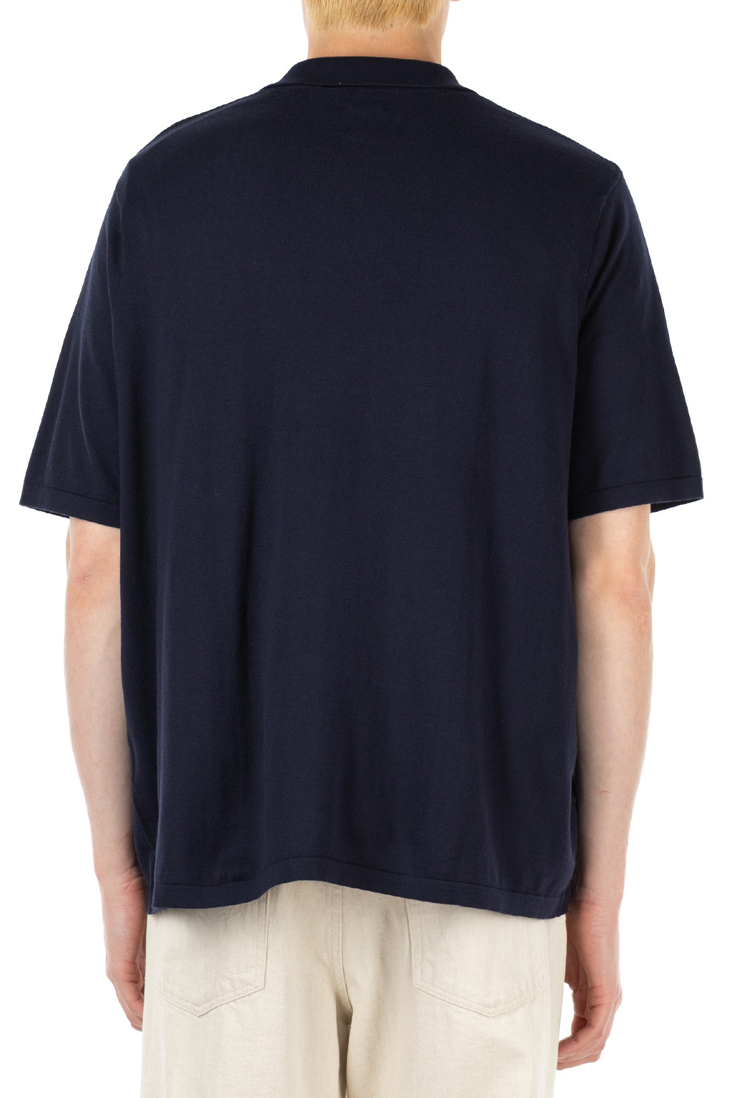 BISOWN - Silk Cotton Skipper Knit Pullover - Navy