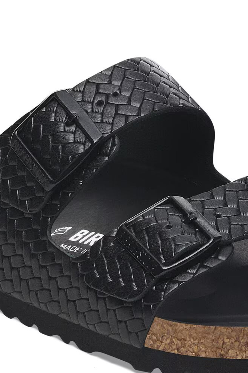 Birkenstock - Arizona Leather Woven Embossed Narrow - Black