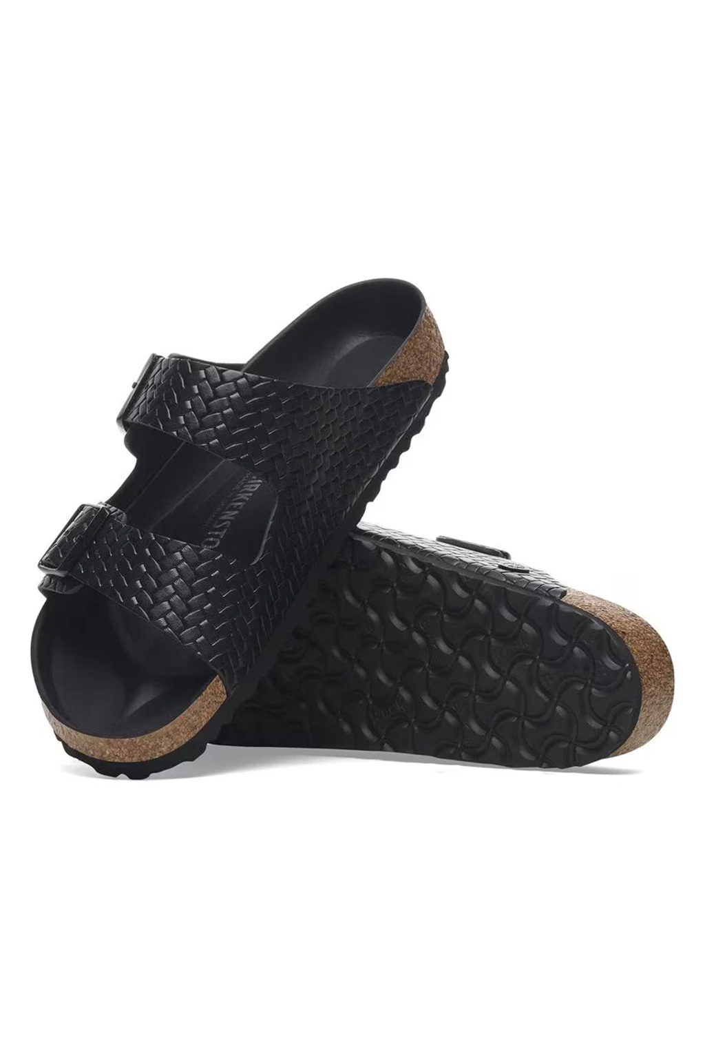 Birkenstock - Arizona Leather Woven Embossed Narrow - Black