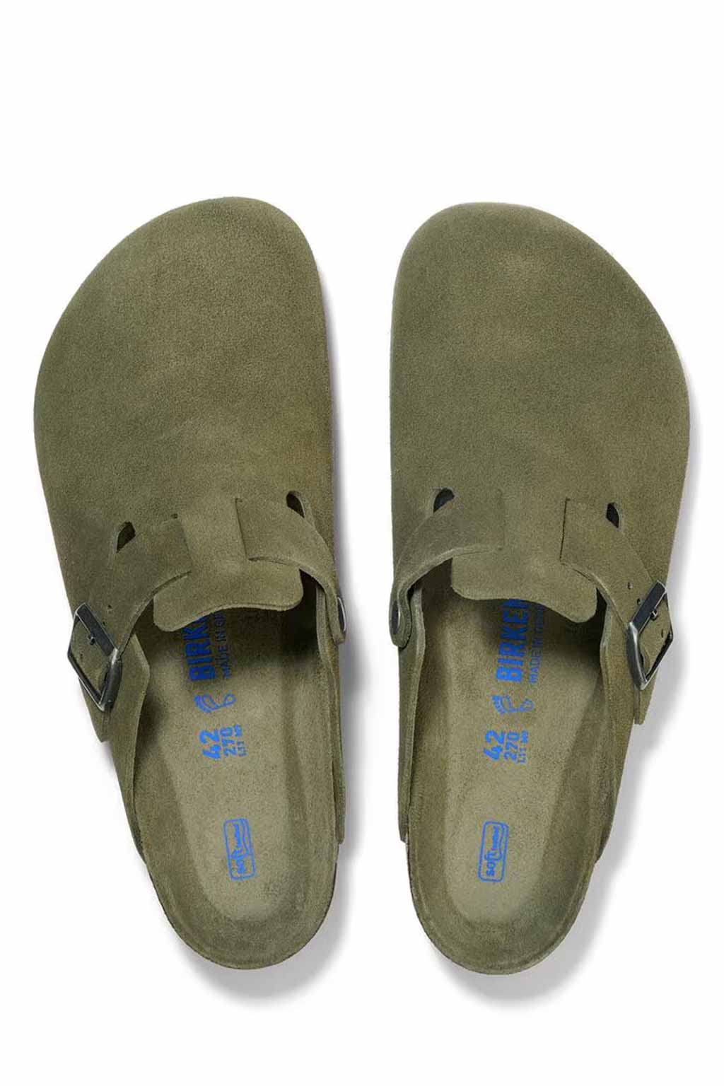 Birkenstock - Boston Soft FootbedSuede Leather - Thyme Tonal