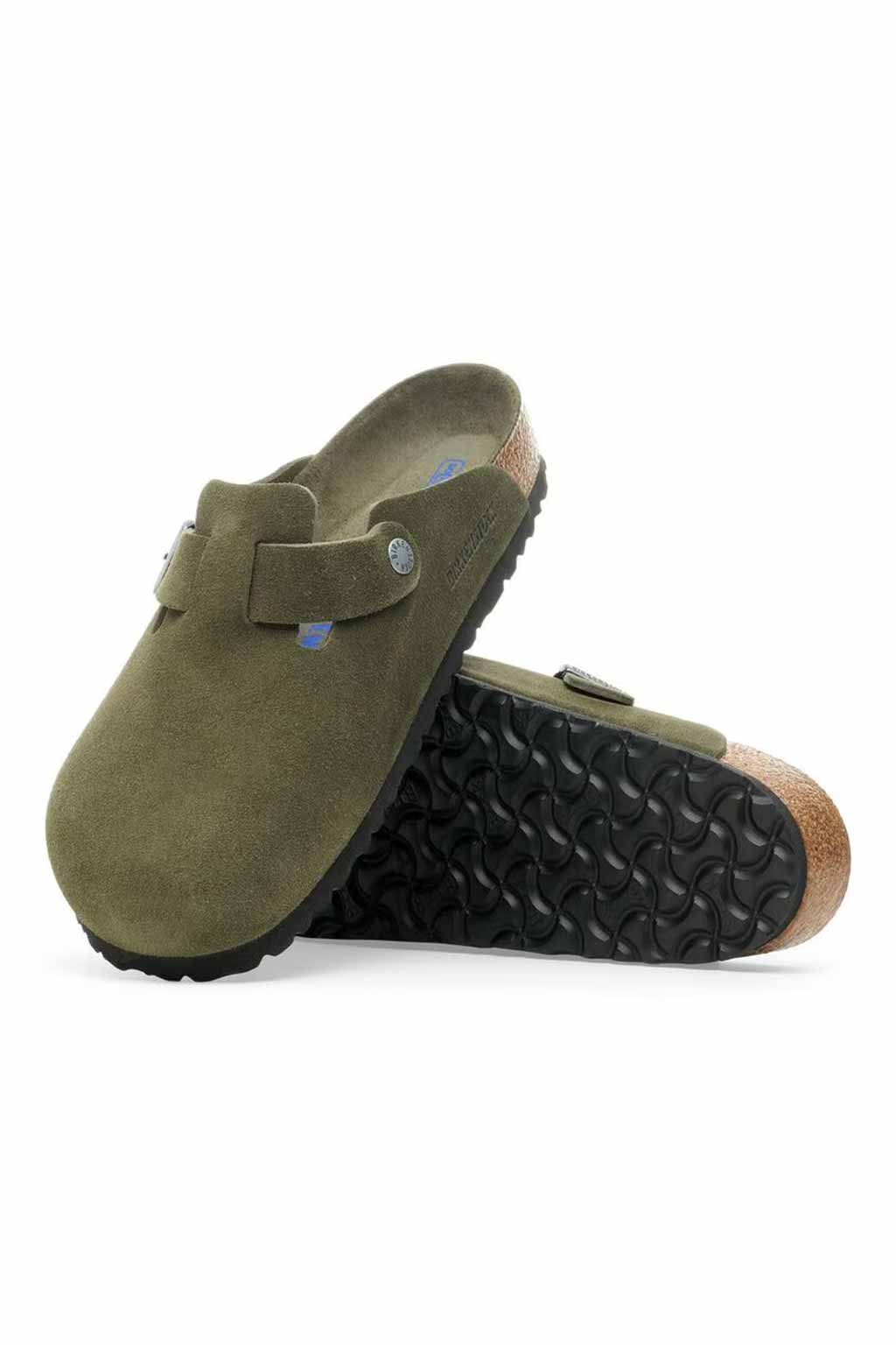 Birkenstock - Boston Soft FootbedSuede Leather - Thyme Tonal