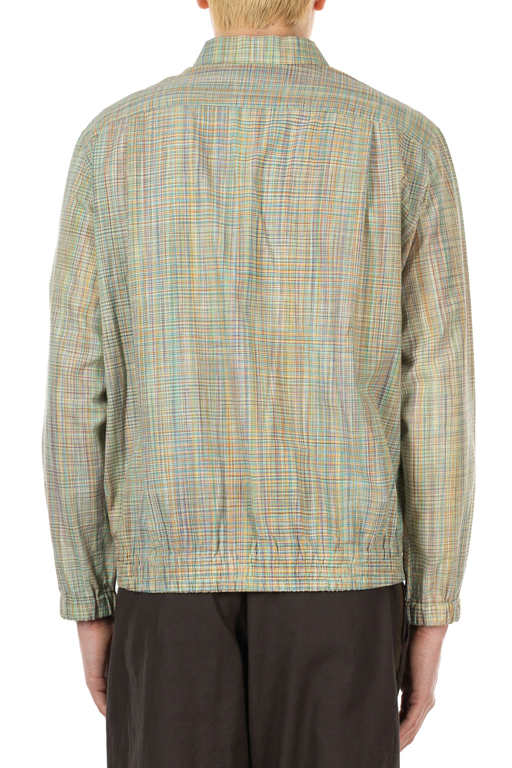 CALE - Cotton Ikat Check Shirt - Green