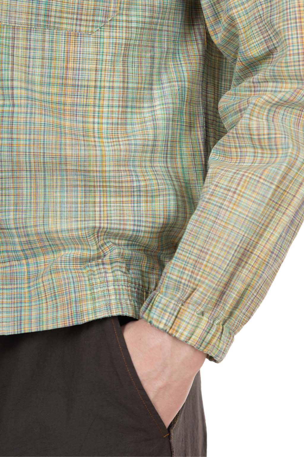 CALE - Cotton Ikat Check Shirt - Green