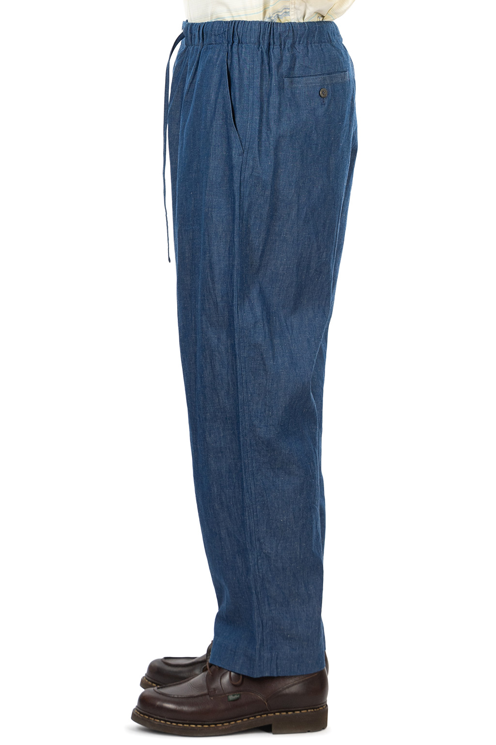 CALE - Cotton Linen Ramie Denim Pants - Blue