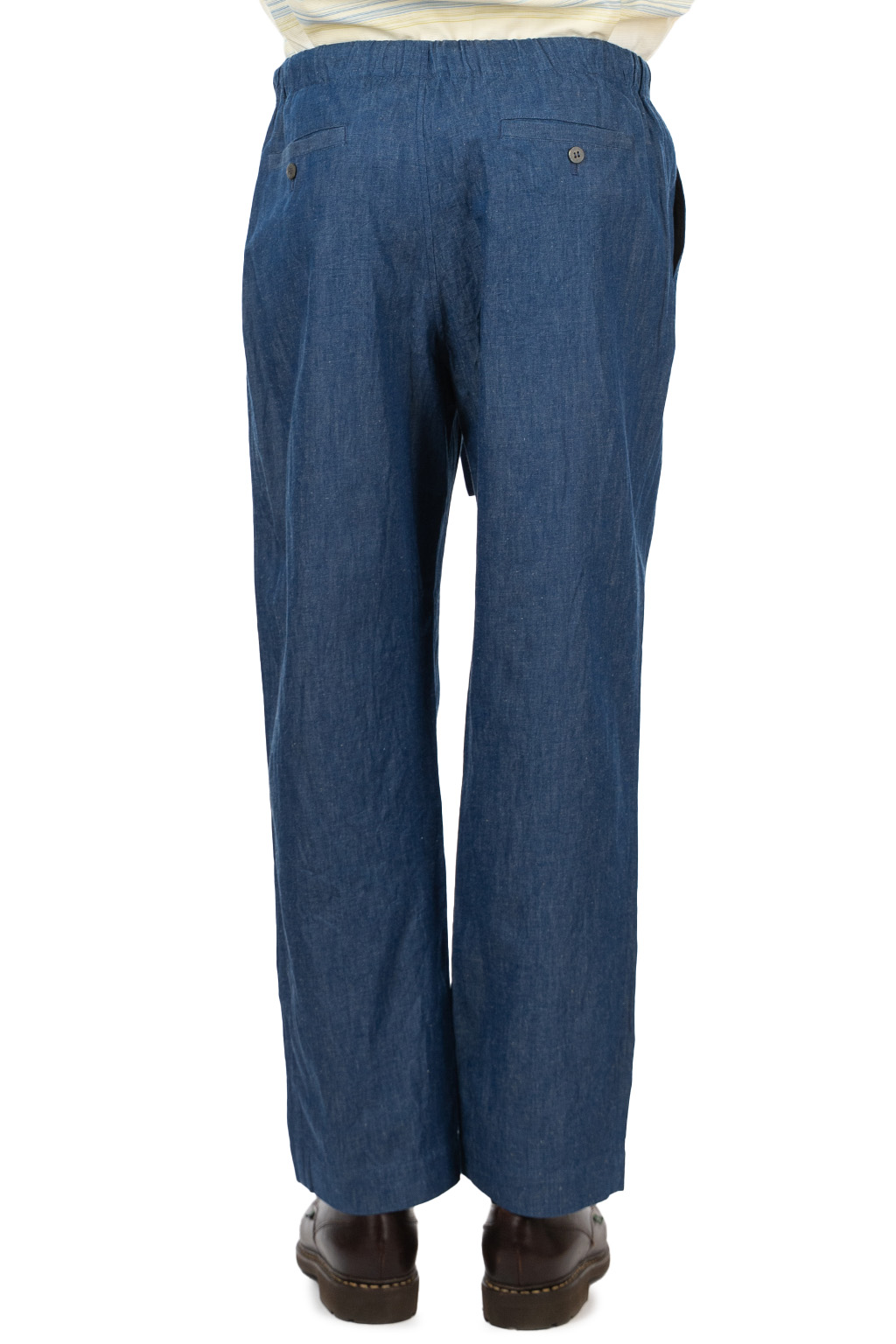 CALE - Cotton Linen Ramie Denim Pants - Blue
