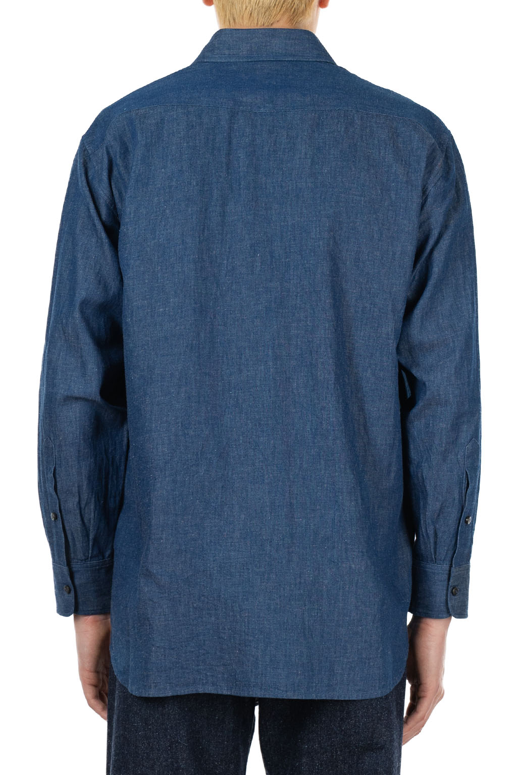 CALE - Cotton Linen Ramie Denim Shirt - Blue