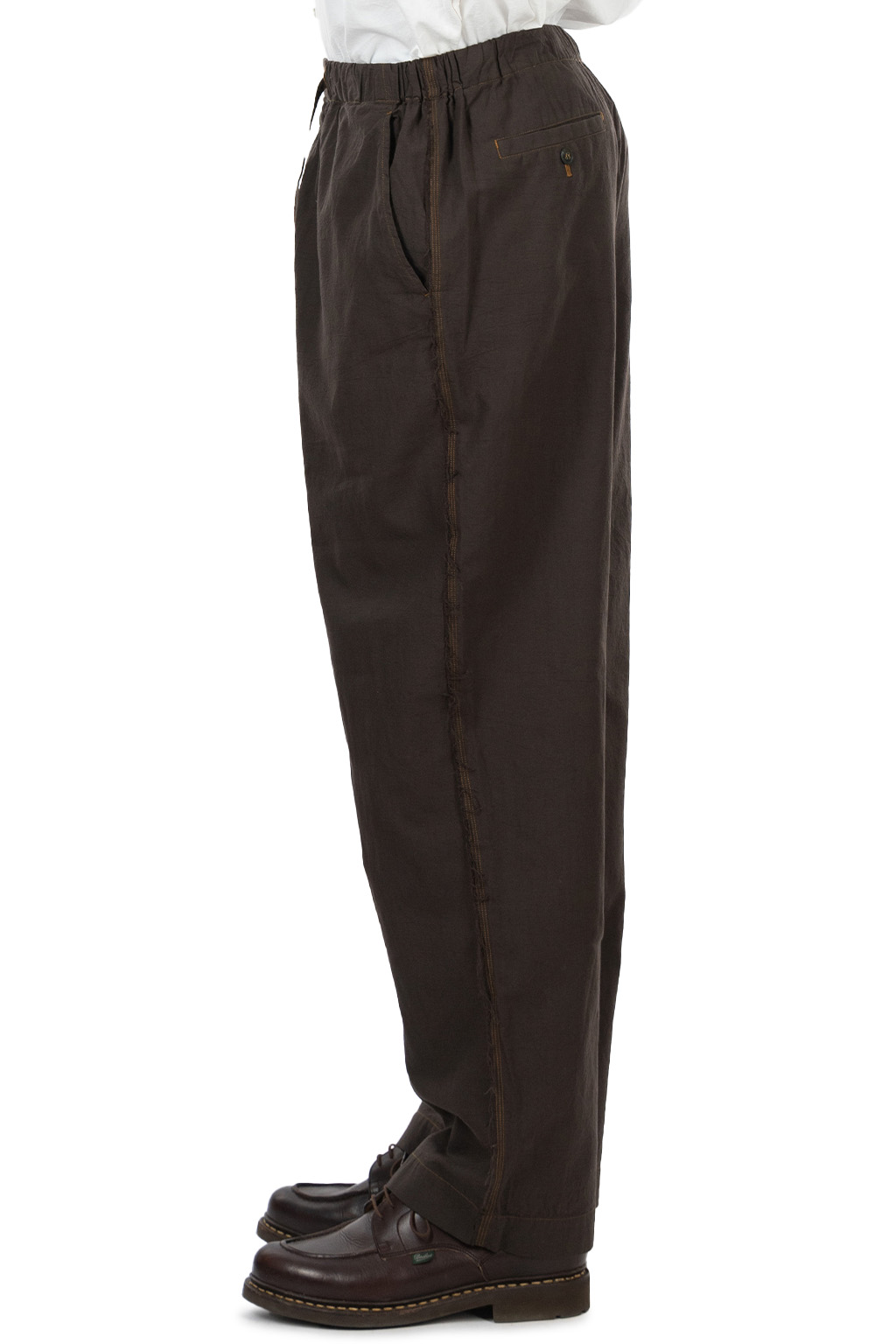 CALE - Khadi Garment-Dyed Cotton Drawstring Pants - Sumi Black